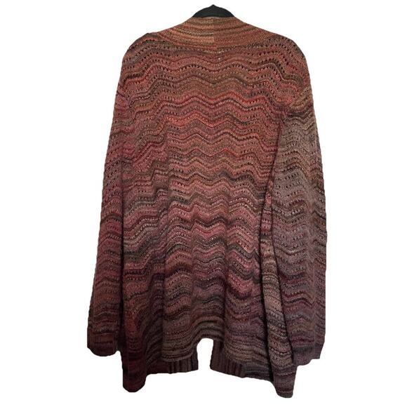 Catherines Loose Knit Chunky Open Front Cardigan Size 3X Boho Hippie - Picture 2 of 5